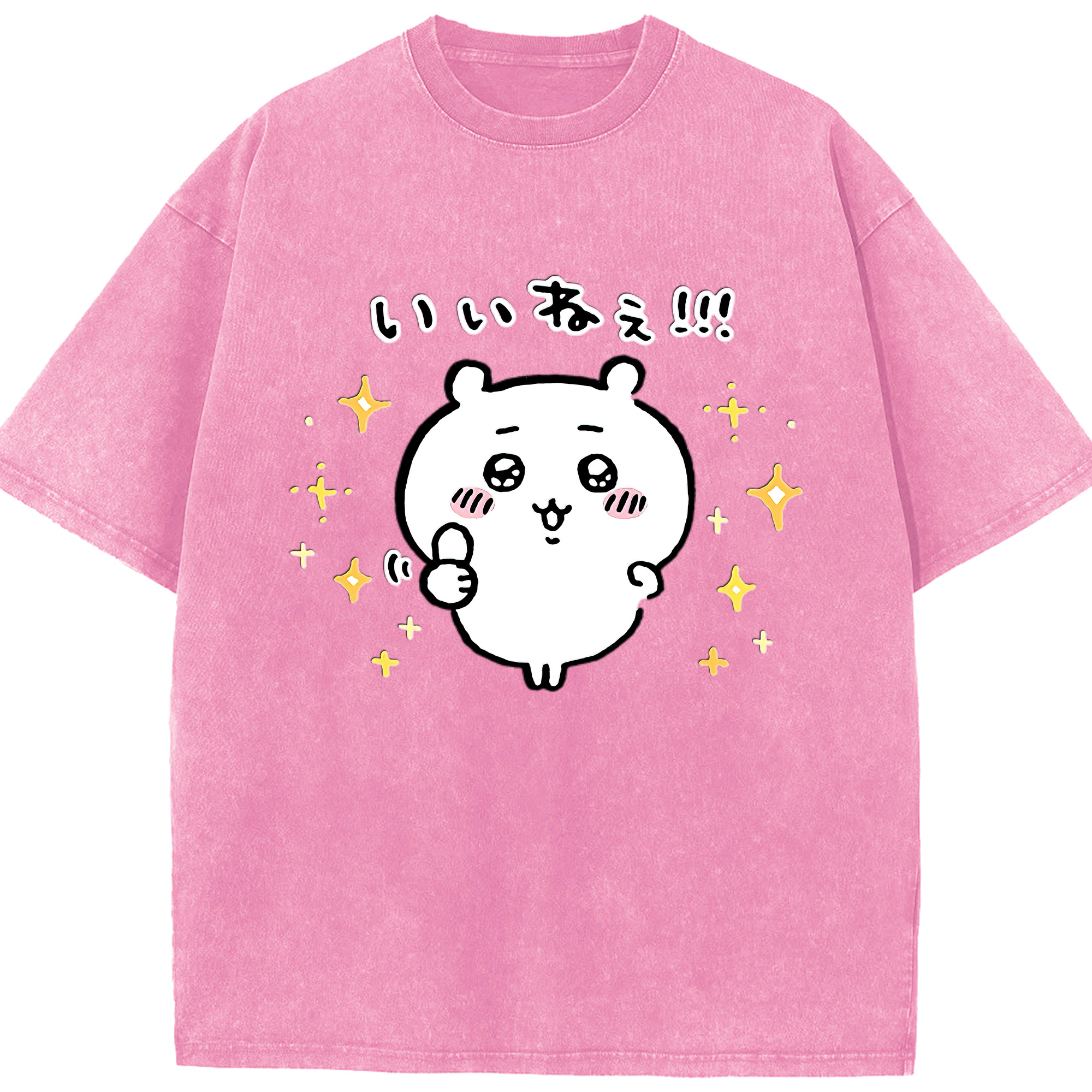 （画像用） ちいかわ ちいかわ Chii-kawa chiikawa 綿100% ヴィンテージ風 半袖Tシャツ（フロントプリント）